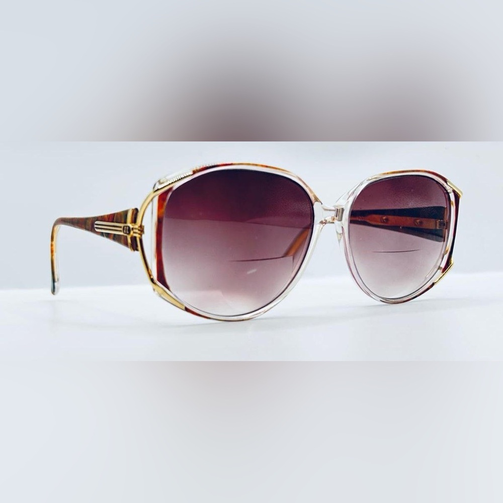 Vintage Sophia Loren 1003 Brown Gold Oval Sunglasses Frames Only